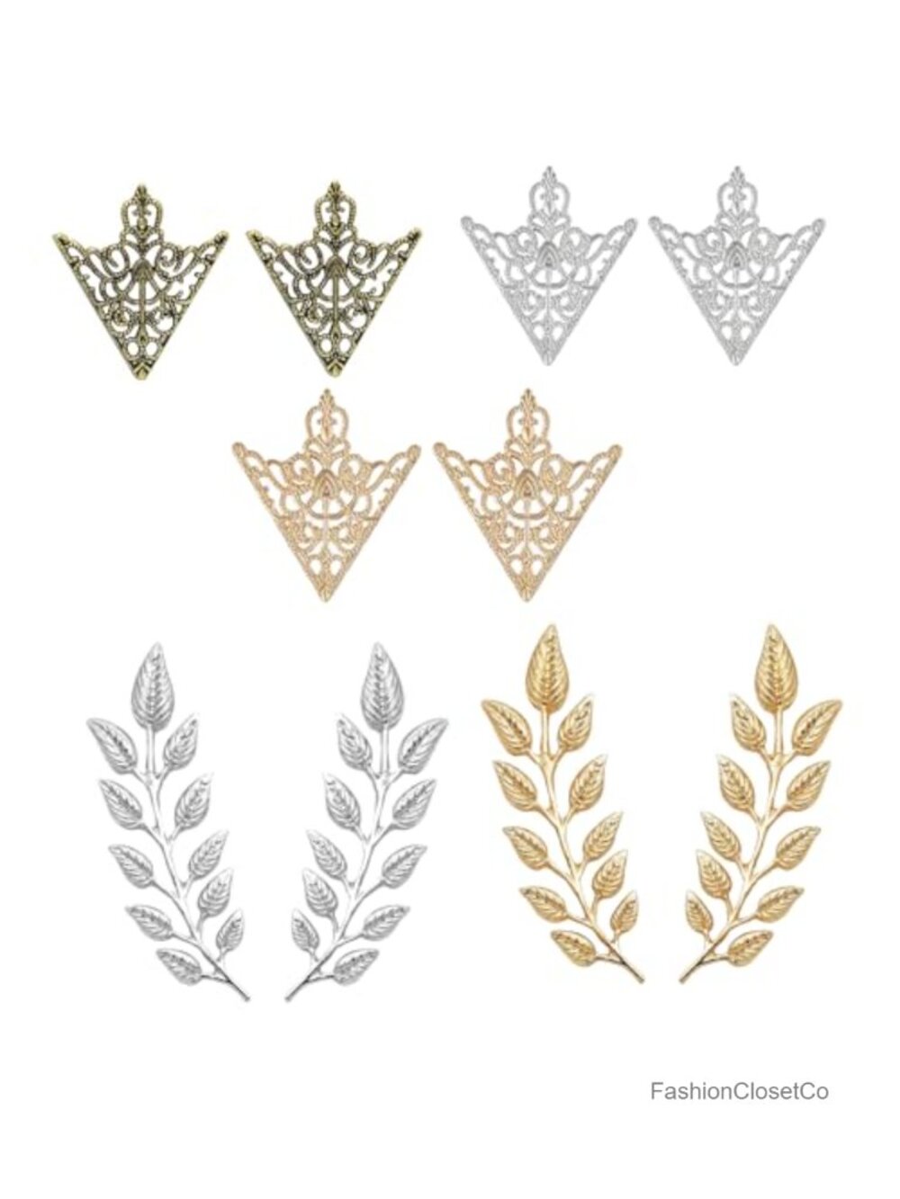 Zinc Alloy Collar Pins Vintage Brooch Set Clutch Back Lapel Pin Accessories